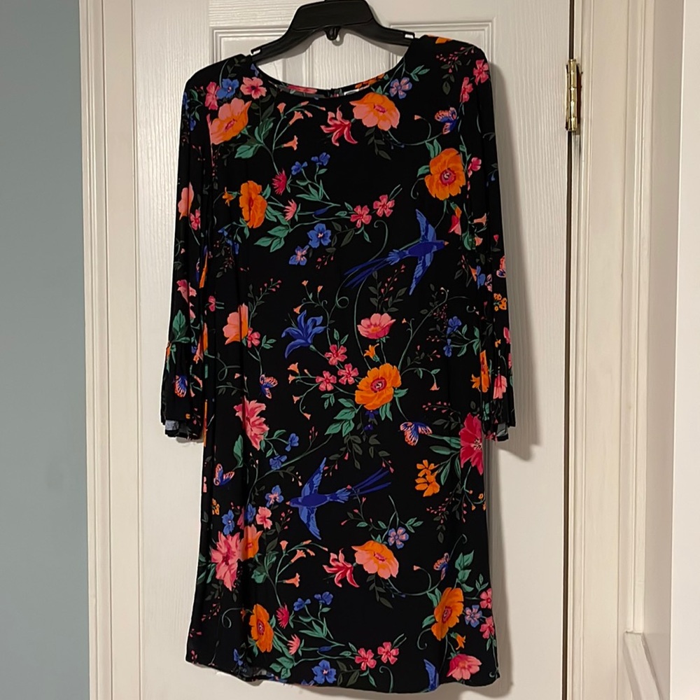 Old Navy black dress with colorful print